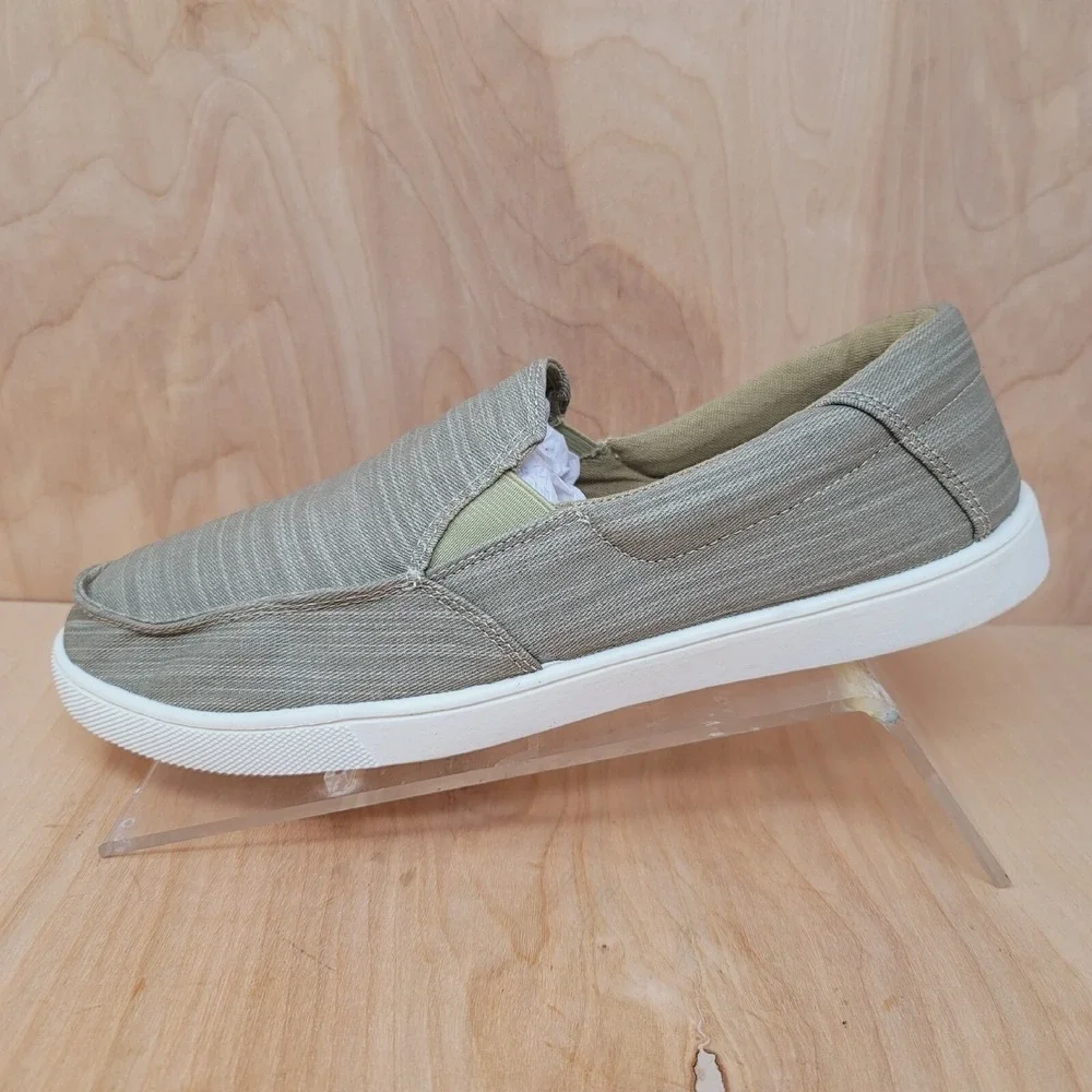 ALEADER Men's Loafers Sz 13 M Khaki Canvas Slip On Shoes Casual